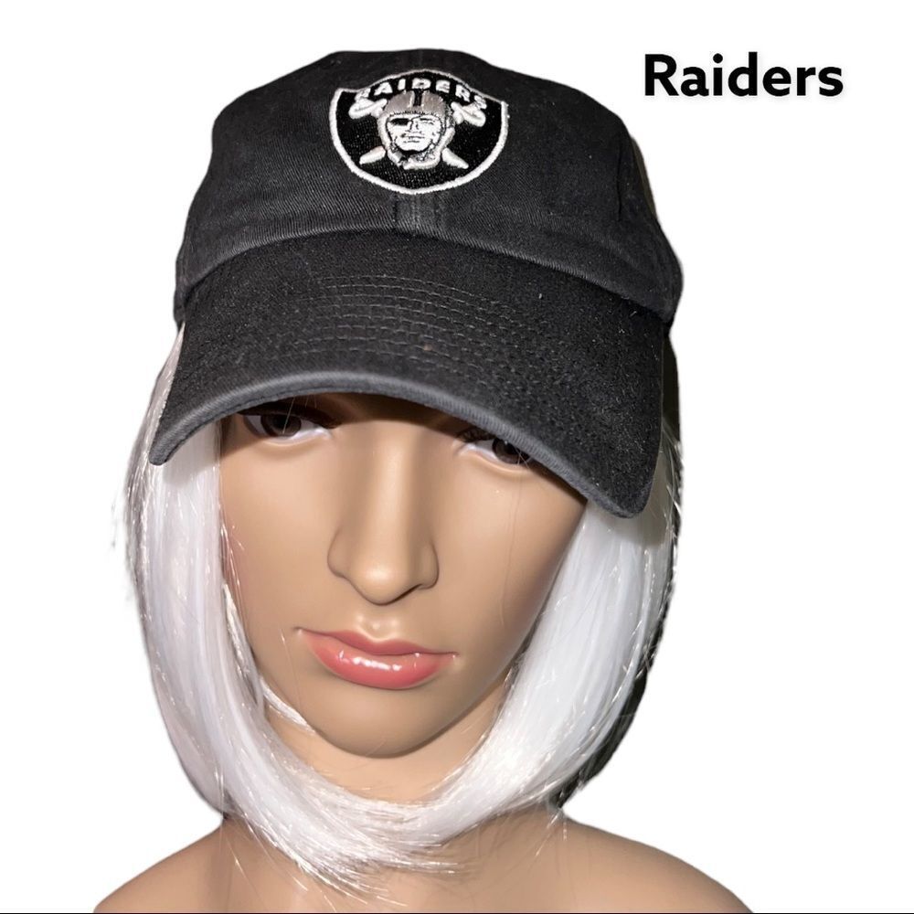 Raiders black cap white logo